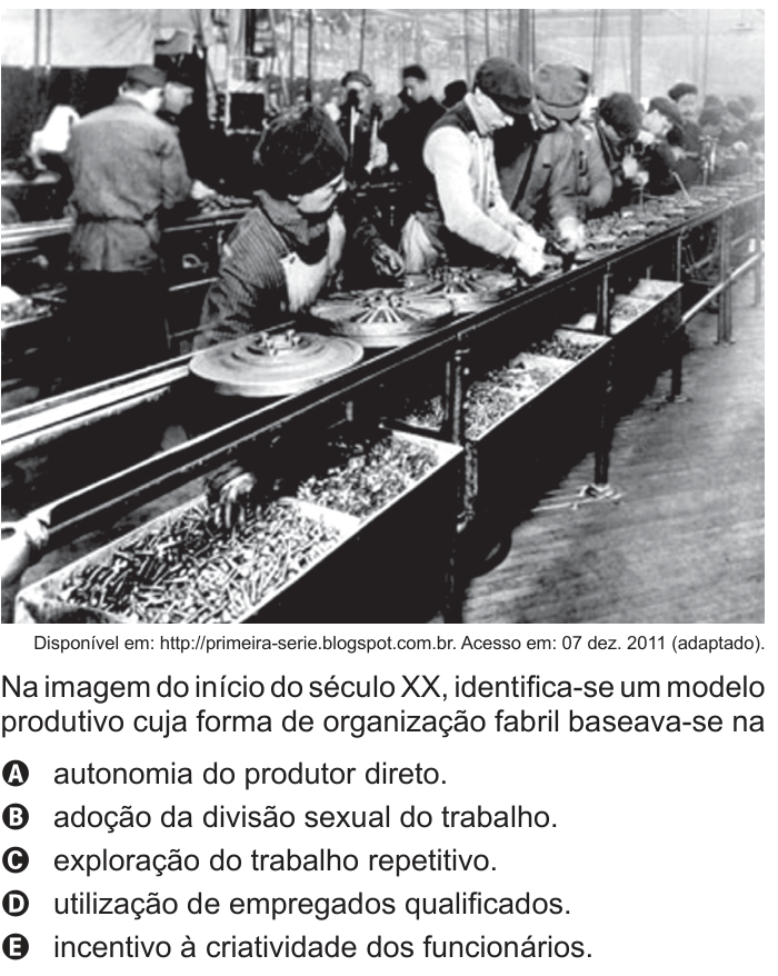 Questão 19 no caderno Azul do ENEM 2012