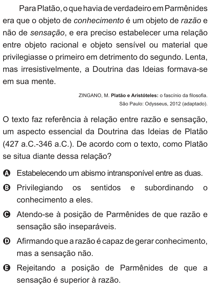 Questão 25 no caderno Azul do ENEM 2012