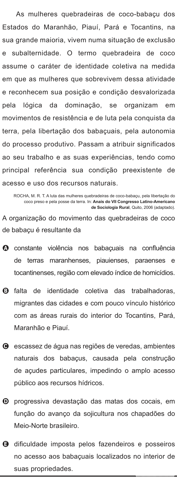 Questão 27 no caderno Azul do ENEM 2012