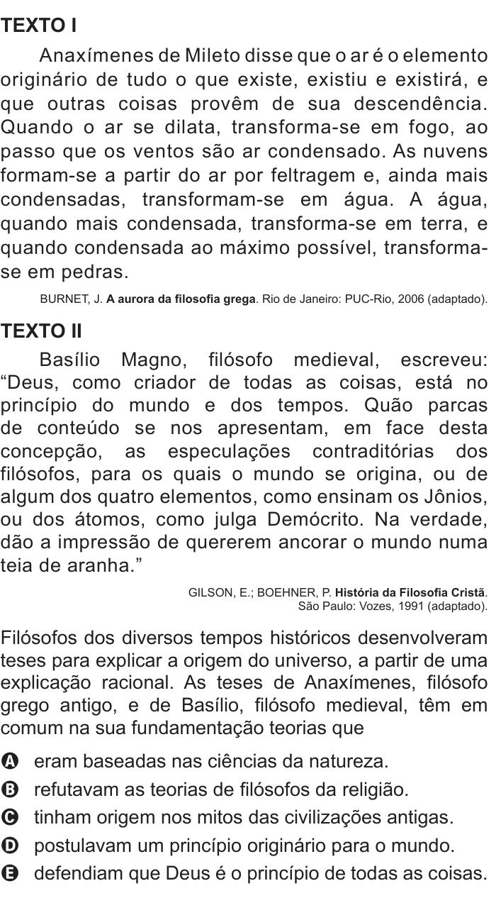 Questão 28 no caderno Azul do ENEM 2012