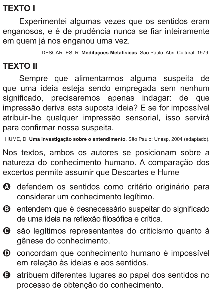 Questão 30 no caderno Azul do ENEM 2012