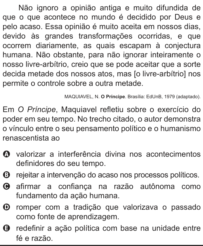 Questão 31 no caderno Azul do ENEM 2012