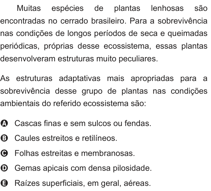 Questão 57 no caderno Azul do ENEM 2012