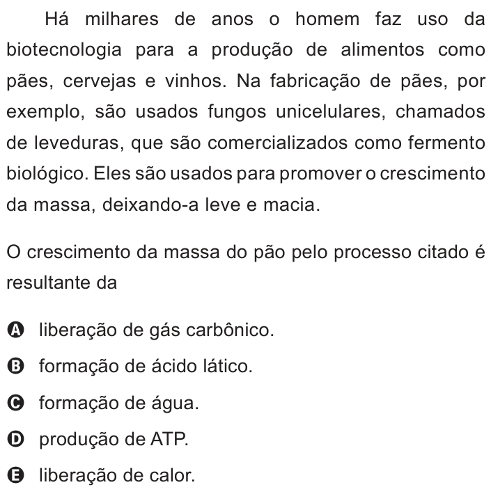 Questão 63 no caderno Azul do ENEM 2012