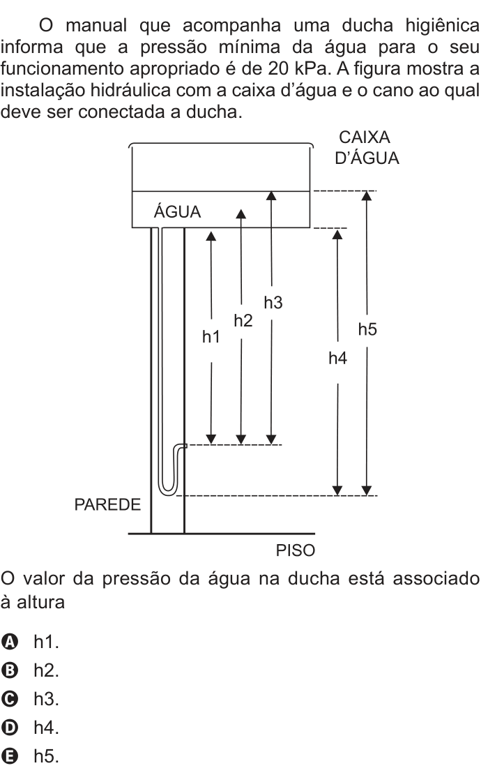 Questão 67 no caderno Azul do ENEM 2012