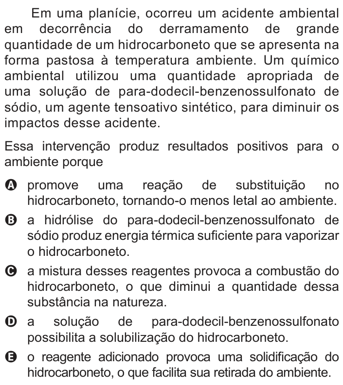Questão 70 no caderno Azul do ENEM 2012