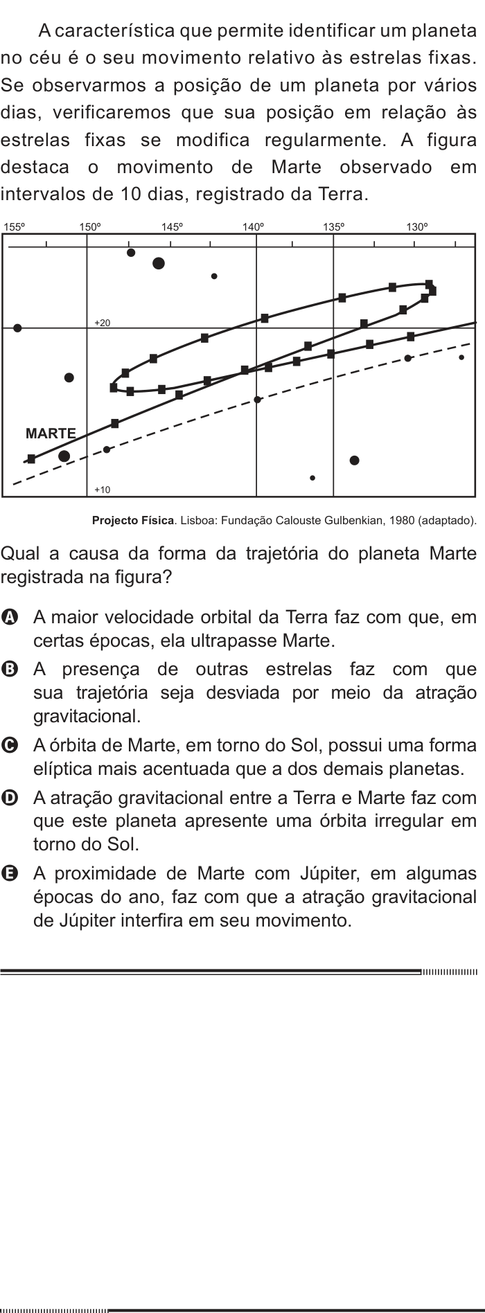 Questão 74 no caderno Azul do ENEM 2012