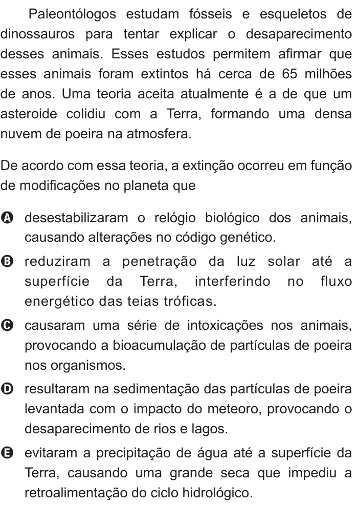 Questão 81 no caderno Azul do ENEM 2012