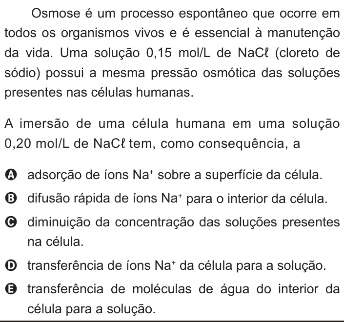 Questão 86 no caderno Azul do ENEM 2012