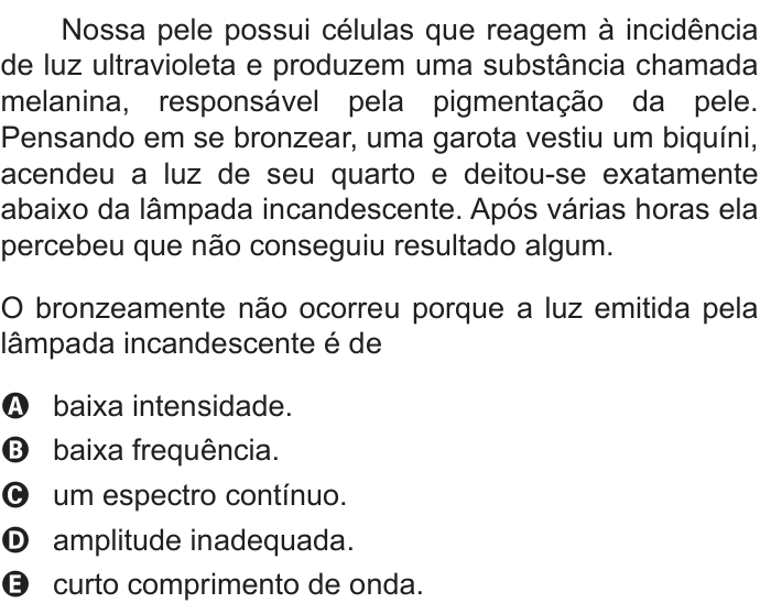 Questão 88 no caderno Azul do ENEM 2012