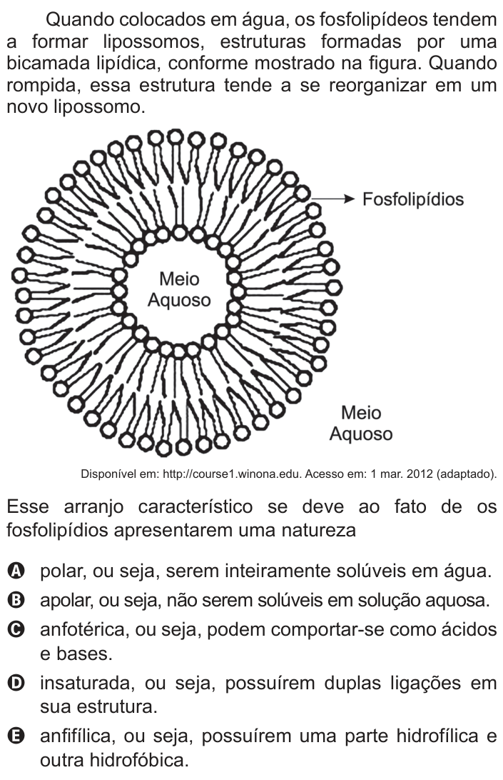 Questão 89 no caderno Azul do ENEM 2012