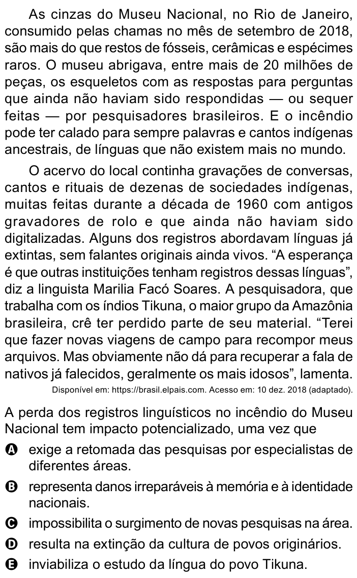Questão 15 no caderno Azul do ENEM 2023