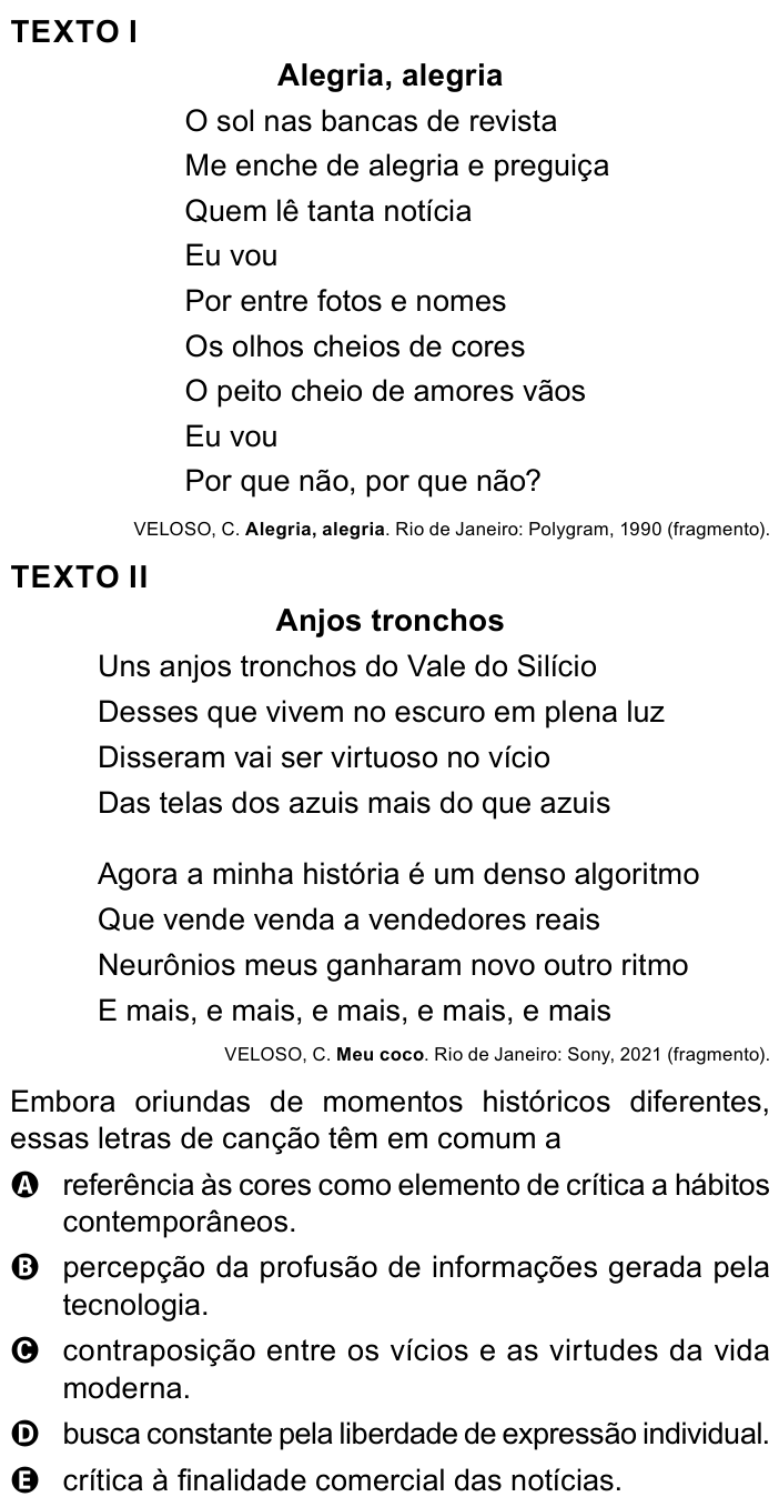 Questão 18 no caderno Azul do ENEM 2023