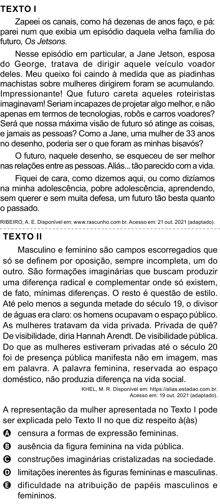Questão 23 no caderno Azul do ENEM 2023