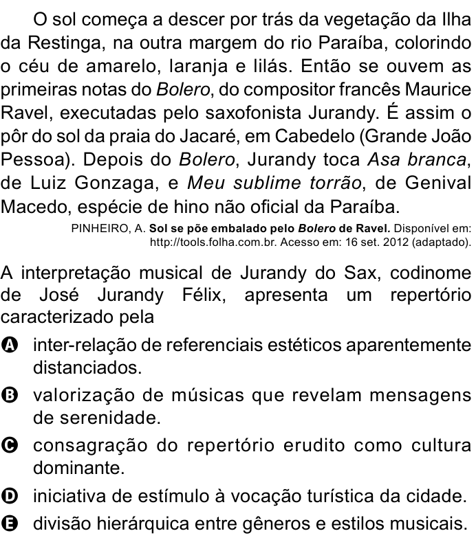 Questão 32 no caderno Azul do ENEM 2023