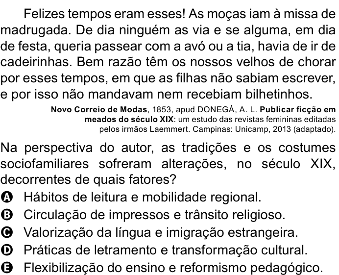 Questão 47 no caderno Azul do ENEM 2023
