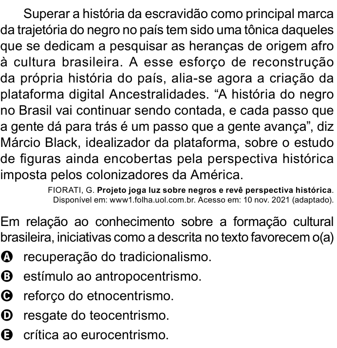 Questão 50 no caderno Azul do ENEM 2023