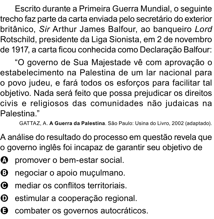 Questão 51 no caderno Azul do ENEM 2023