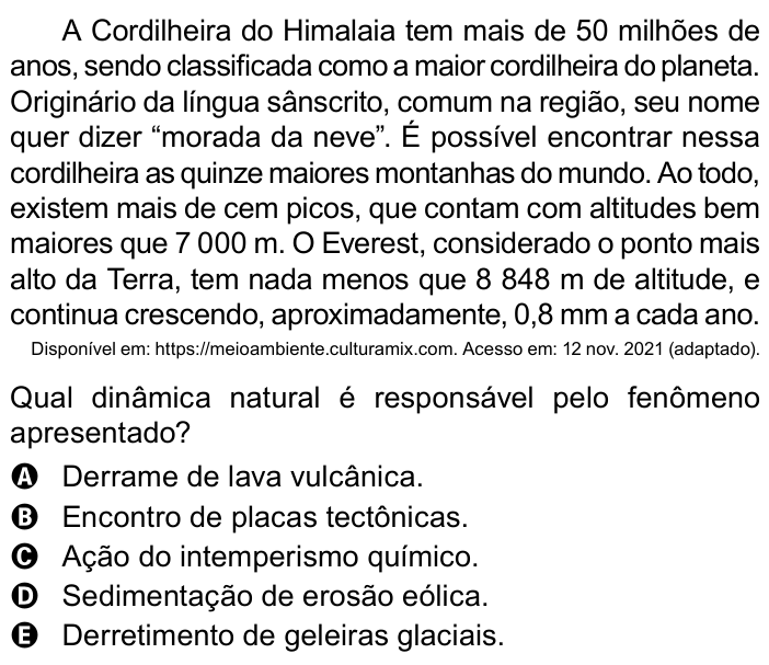 Questão 53 no caderno Azul do ENEM 2023