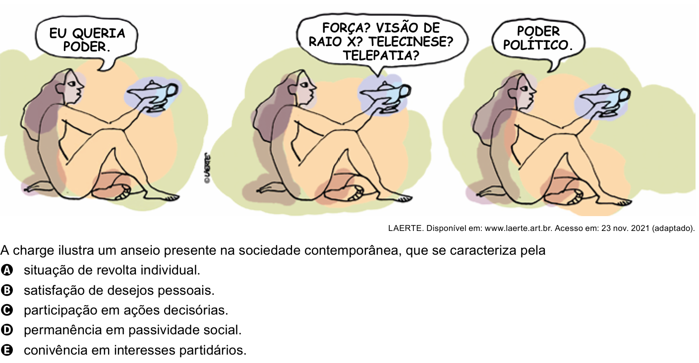 Questão 56 no caderno Azul do ENEM 2023