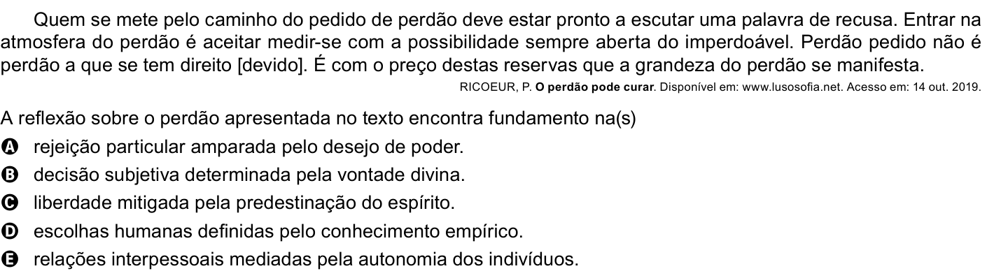 Questão 57 no caderno Azul do ENEM 2023