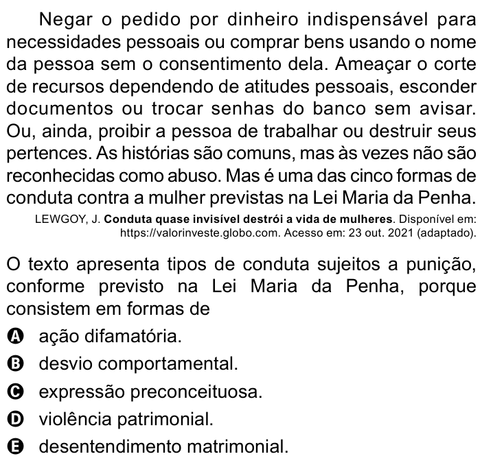 Questão 60 no caderno Azul do ENEM 2023