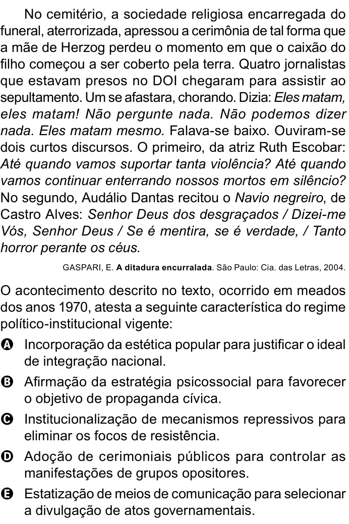 Questão 70 no caderno Azul do ENEM 2023