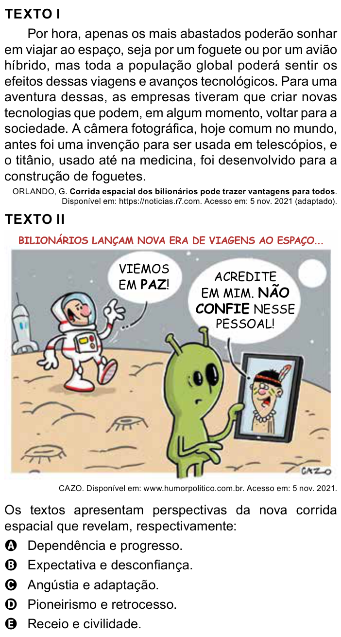 Questão 72 no caderno Azul do ENEM 2023