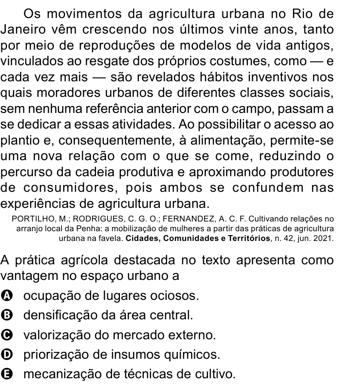 Questão 78 no caderno Azul do ENEM 2023