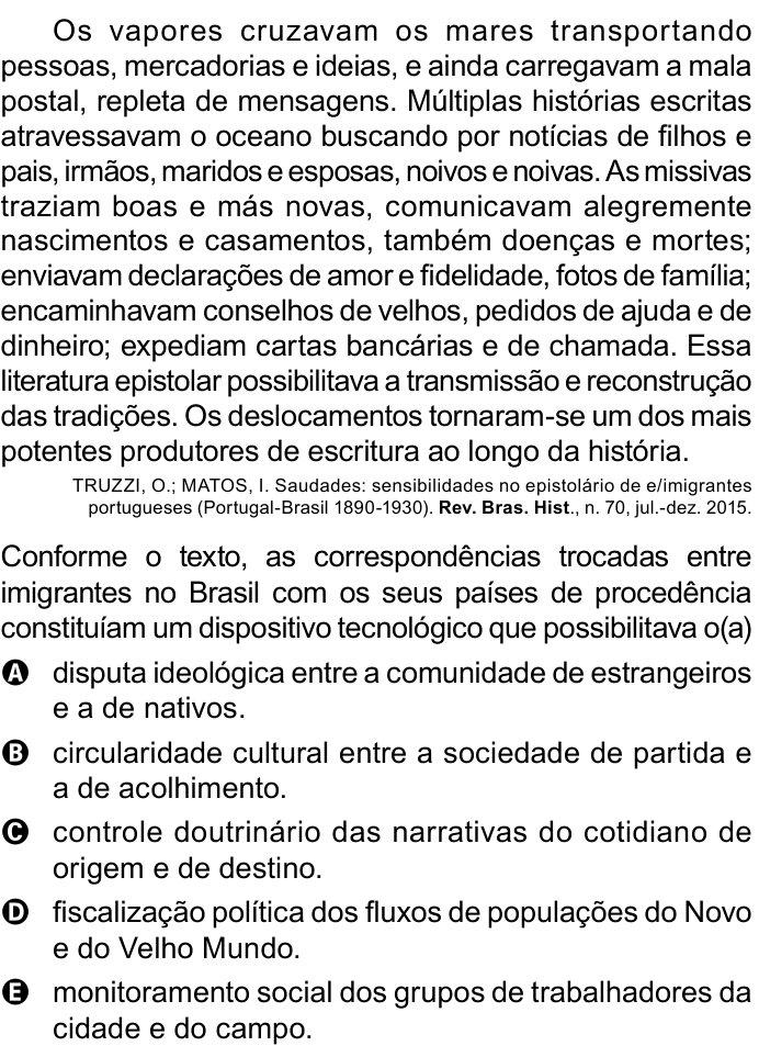 Questão 82 no caderno Azul do ENEM 2023
