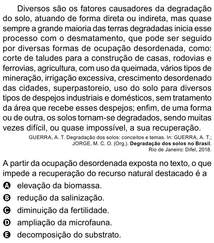 Questão 83 no caderno Azul do ENEM 2023