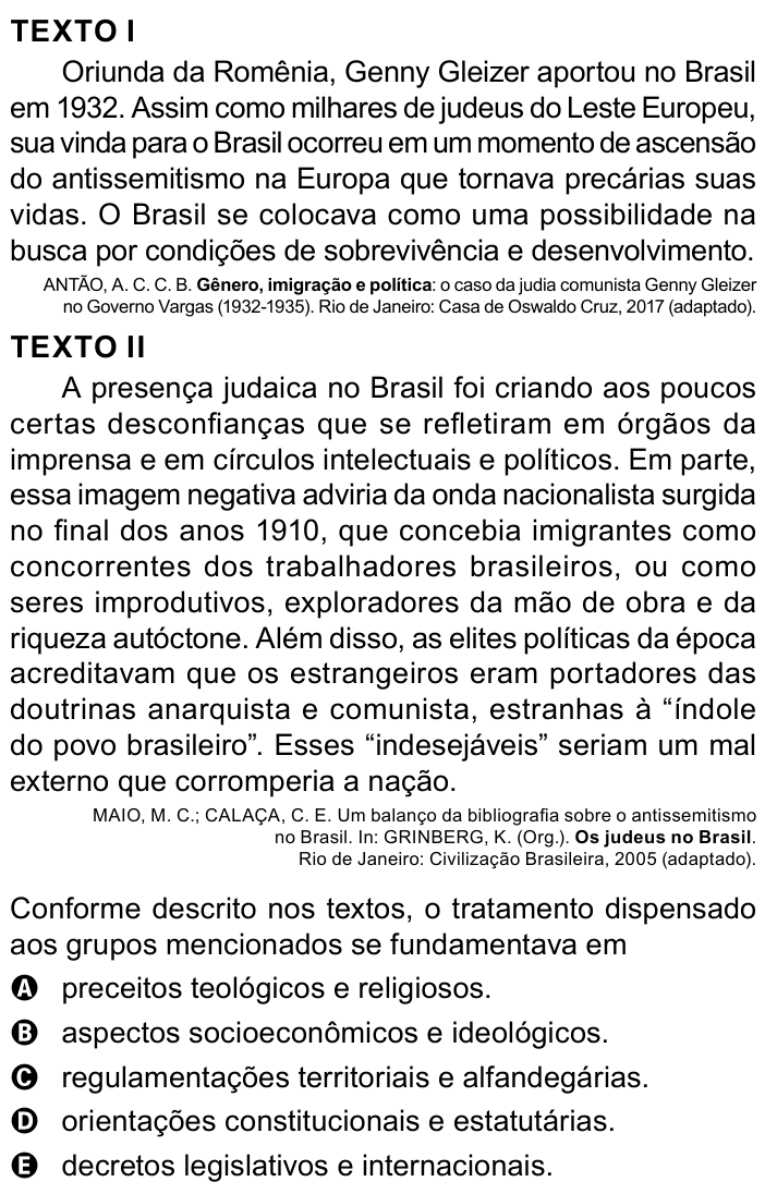 Questão 87 no caderno Azul do ENEM 2023