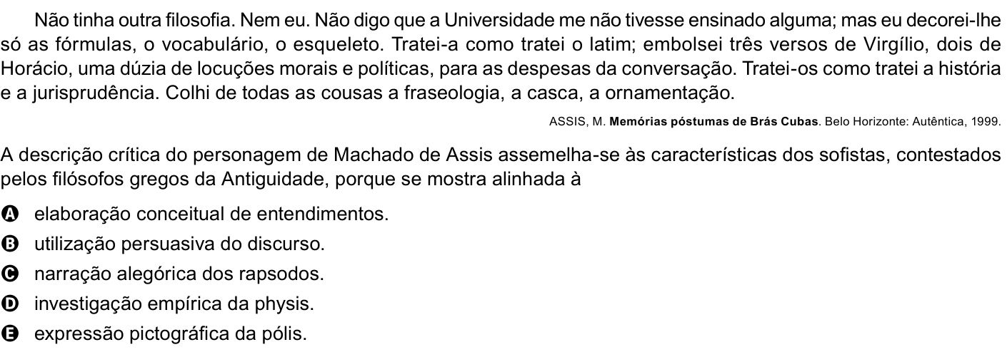 Questão 90 no caderno Azul do ENEM 2023