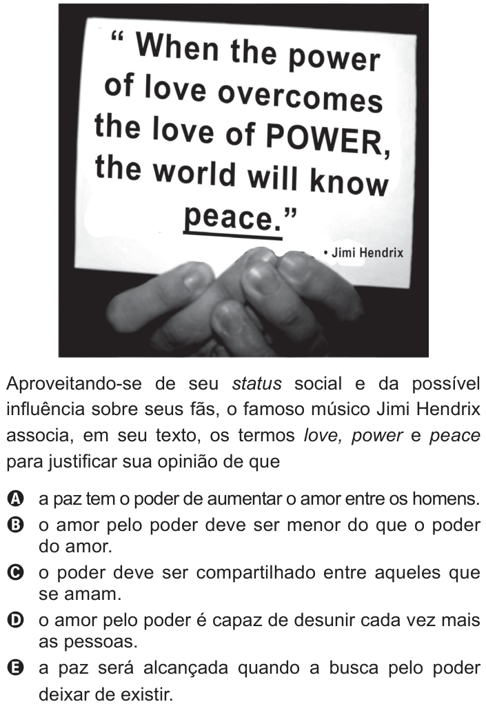 Questão 95 no caderno Azul do ENEM 2012