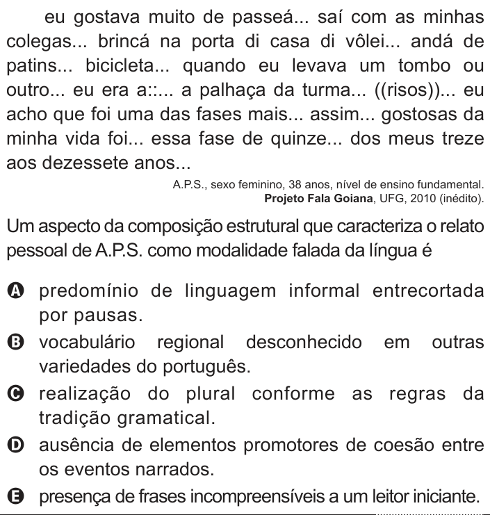 Questão 99 no caderno Azul do ENEM 2012