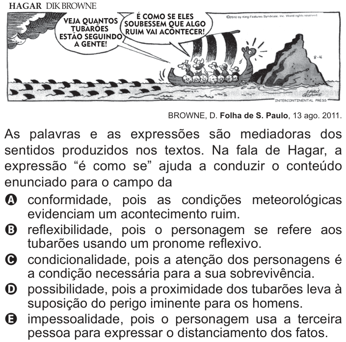 Questão 109 no caderno Azul do ENEM 2012