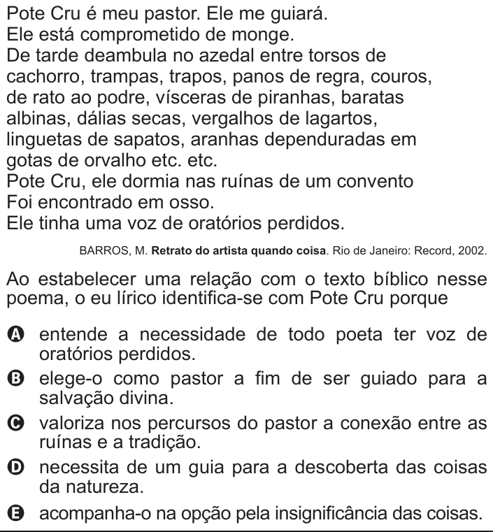 Questão 113 no caderno Azul do ENEM 2012