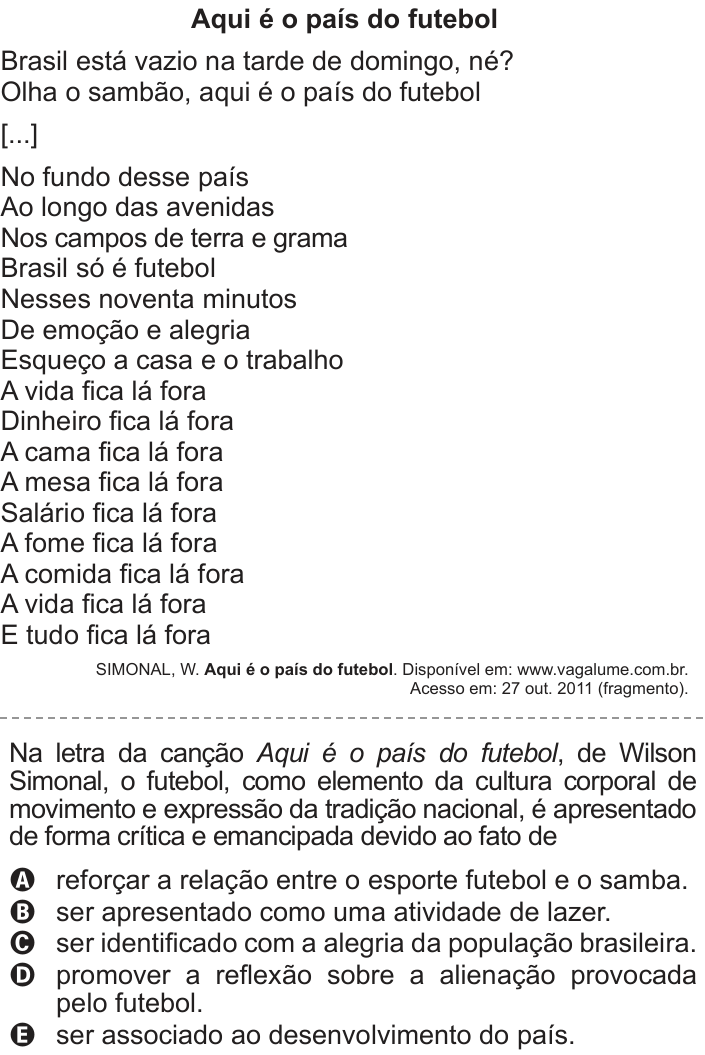 Questão 115 no caderno Azul do ENEM 2012