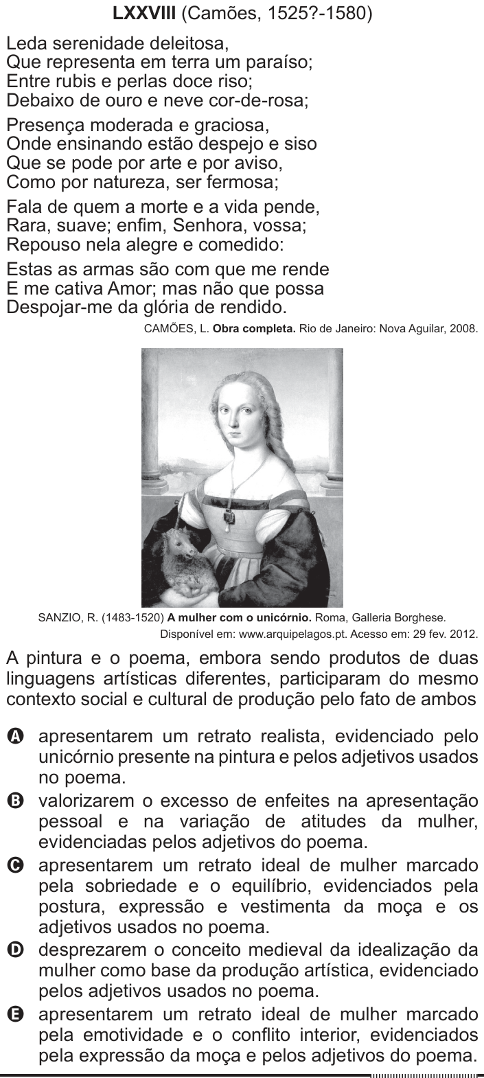 Questão 116 no caderno Azul do ENEM 2012