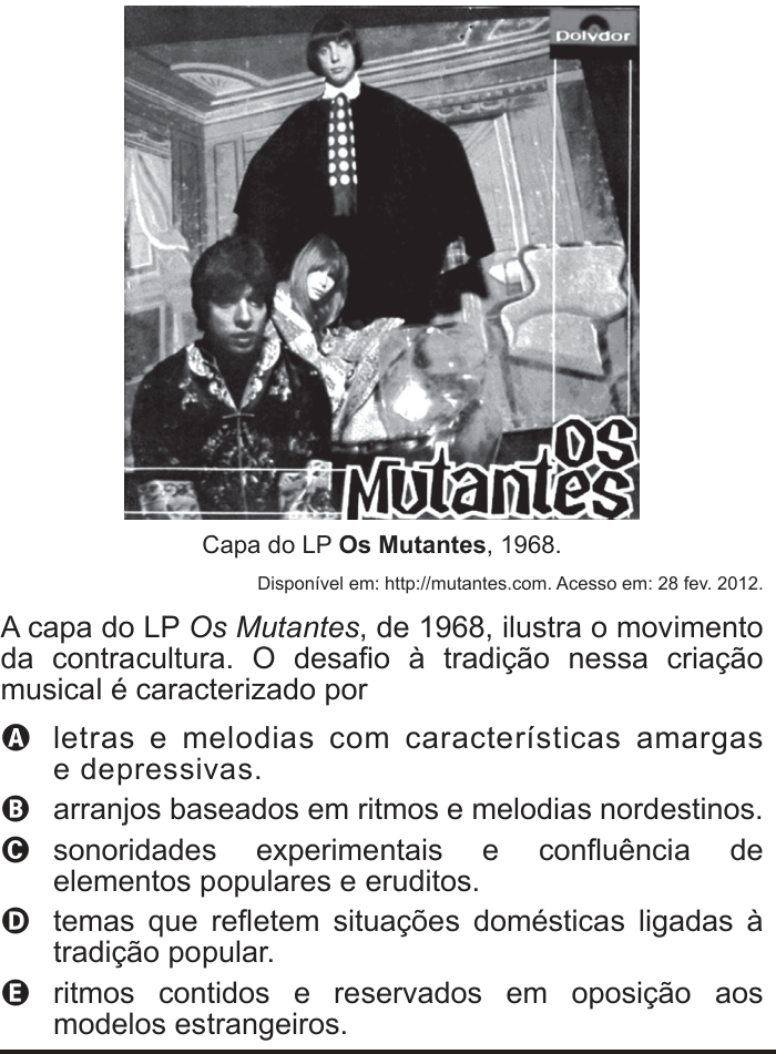 Questão 122 no caderno Azul do ENEM 2012