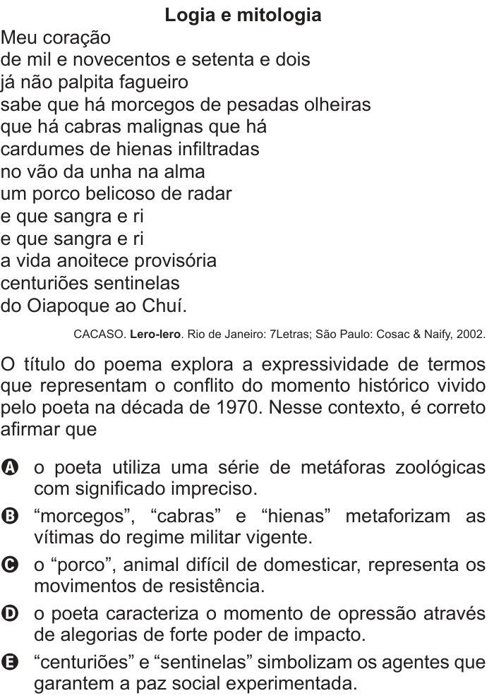 Questão 126 no caderno Azul do ENEM 2012