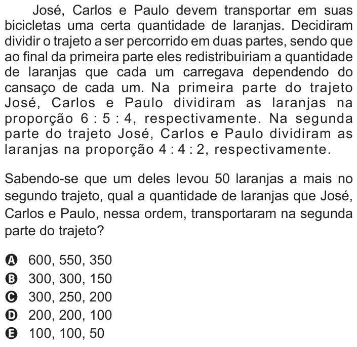 Questão 138 no caderno Azul do ENEM 2012