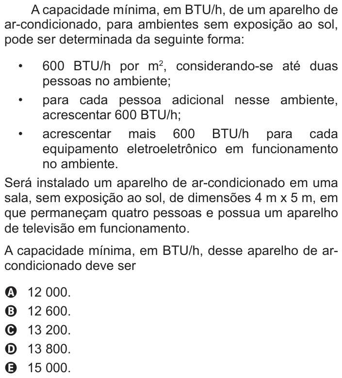 Questão 142 no caderno Azul do ENEM 2012