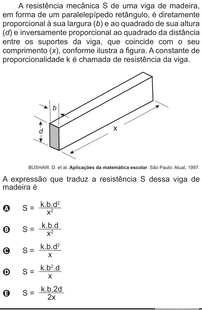 Questão 143 no caderno Azul do ENEM 2012