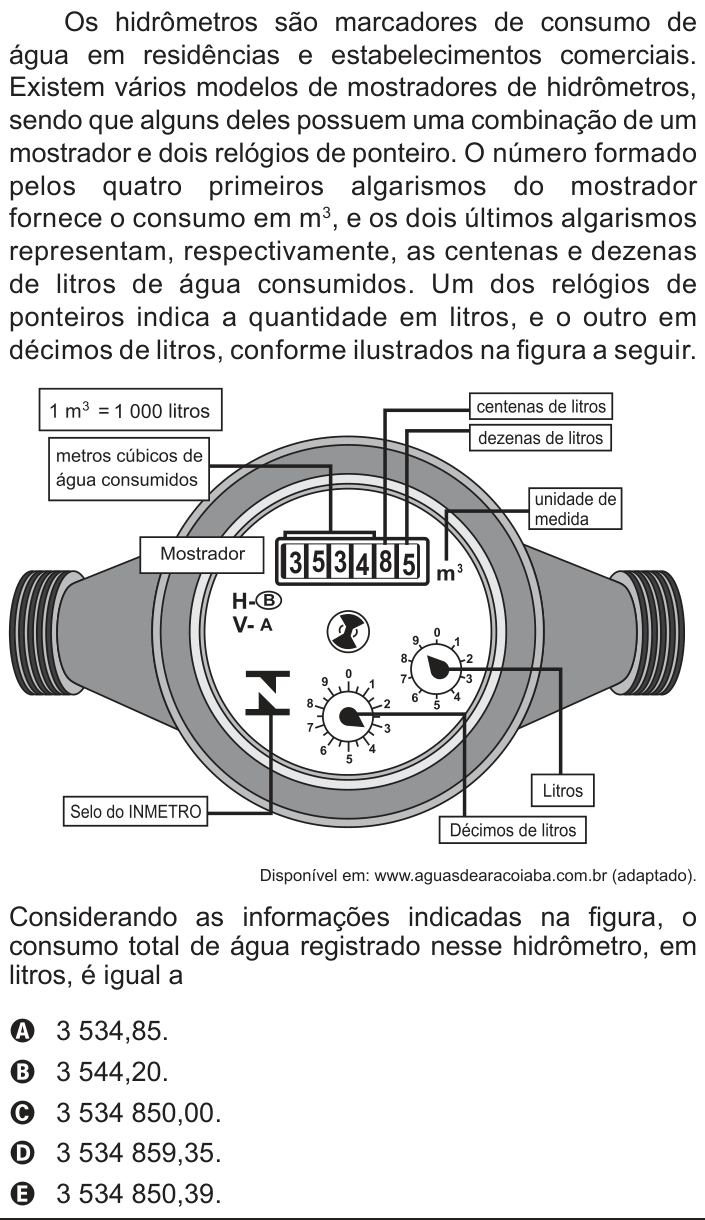 Questão 147 no caderno Azul do ENEM 2012