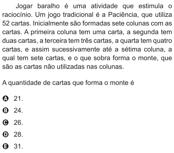 Questão 150 no caderno Azul do ENEM 2012