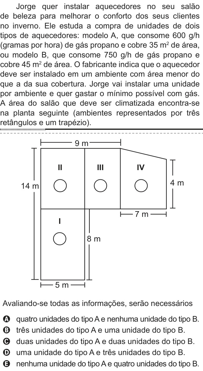 Questão 159 no caderno Azul do ENEM 2012