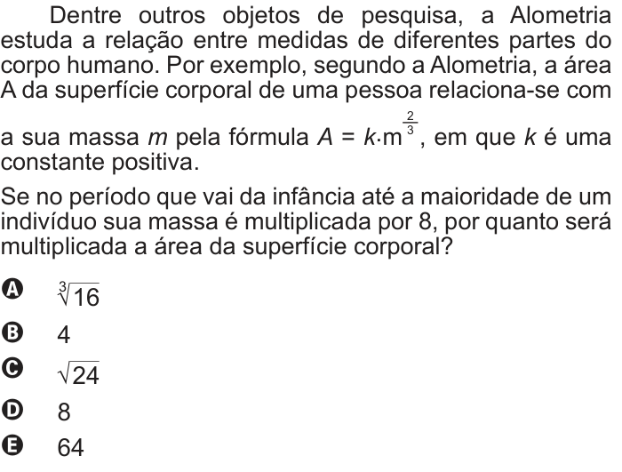 Questão 168 no caderno Azul do ENEM 2012