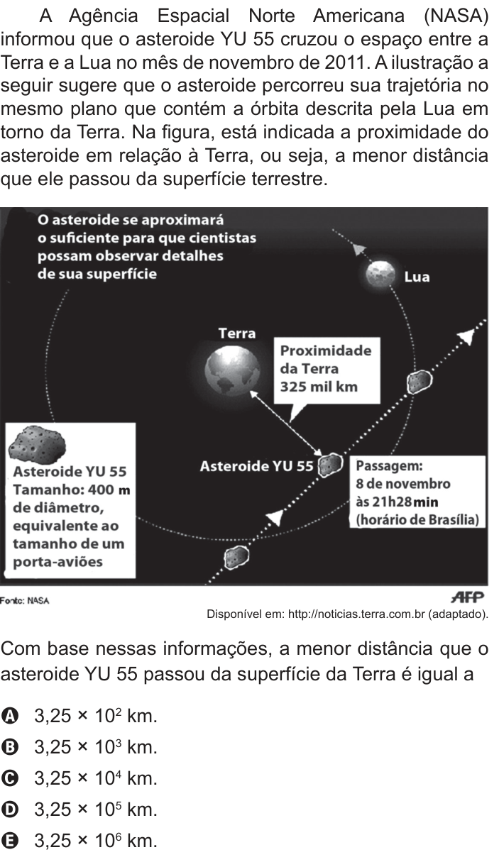 Questão 172 no caderno Azul do ENEM 2012