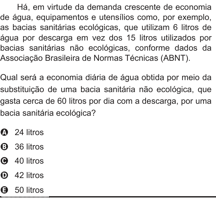 Questão 173 no caderno Azul do ENEM 2012